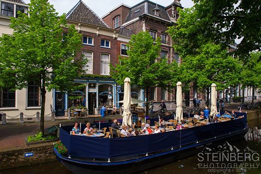 Barge Dining in Delft, Netherlands